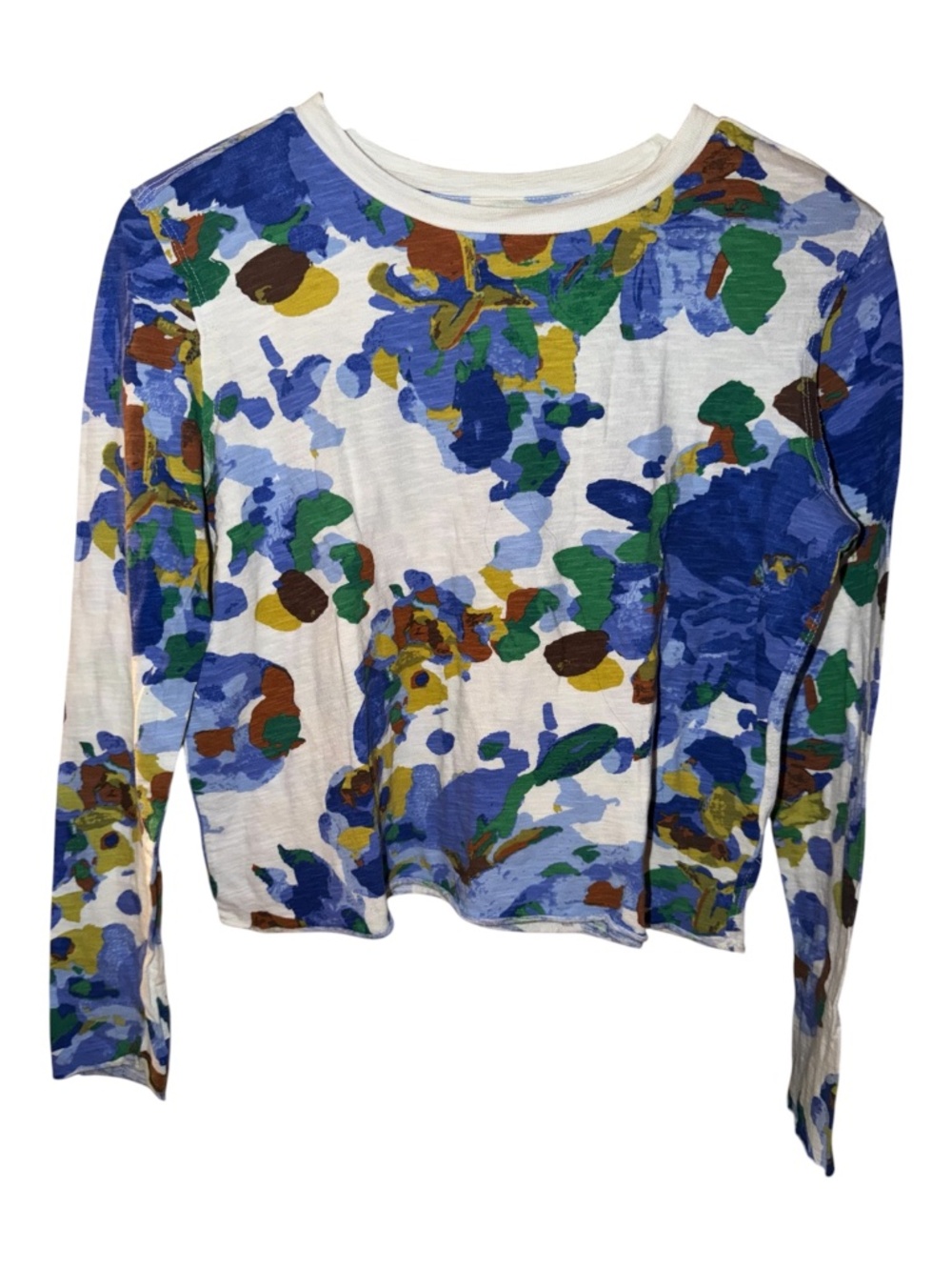 Maeve Anthropologie L/S Tee Shirt S Cropped